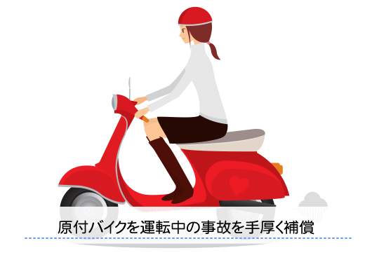 原付バイクを運転中の事故を手厚く補償